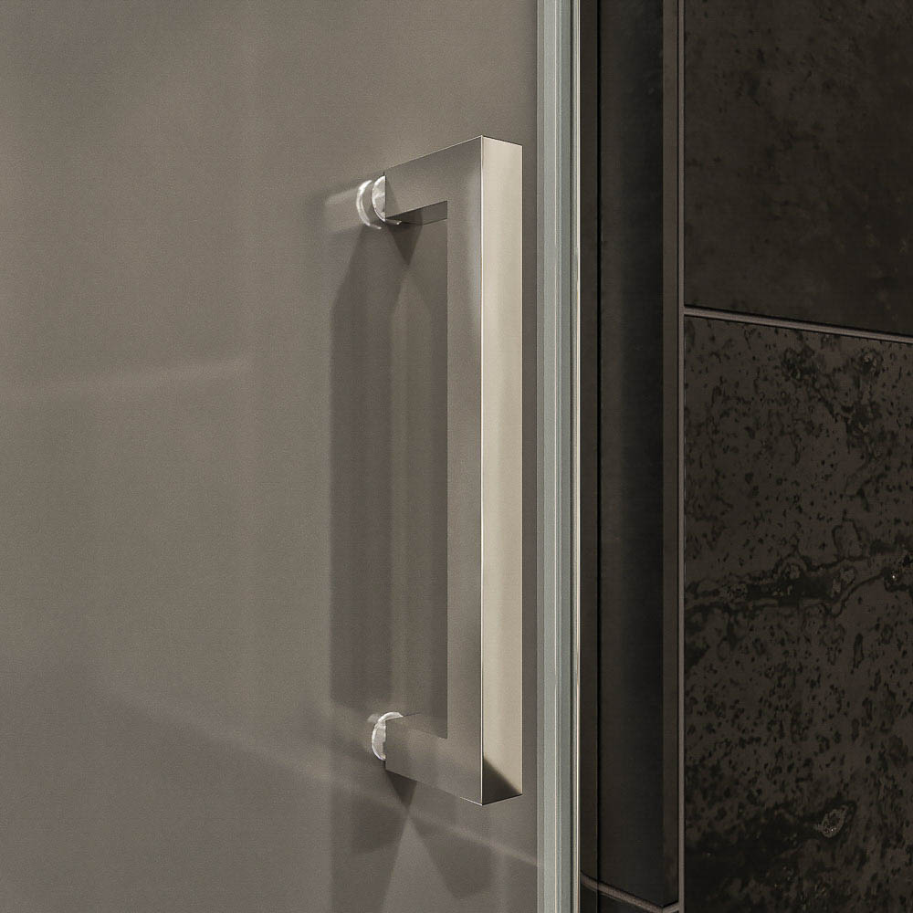 Mampara de ducha AXER frontal 1 fijo - 1 puerta corredera vidrio mate 6 mm. ACERO INOXIDABLE - Imagen 5