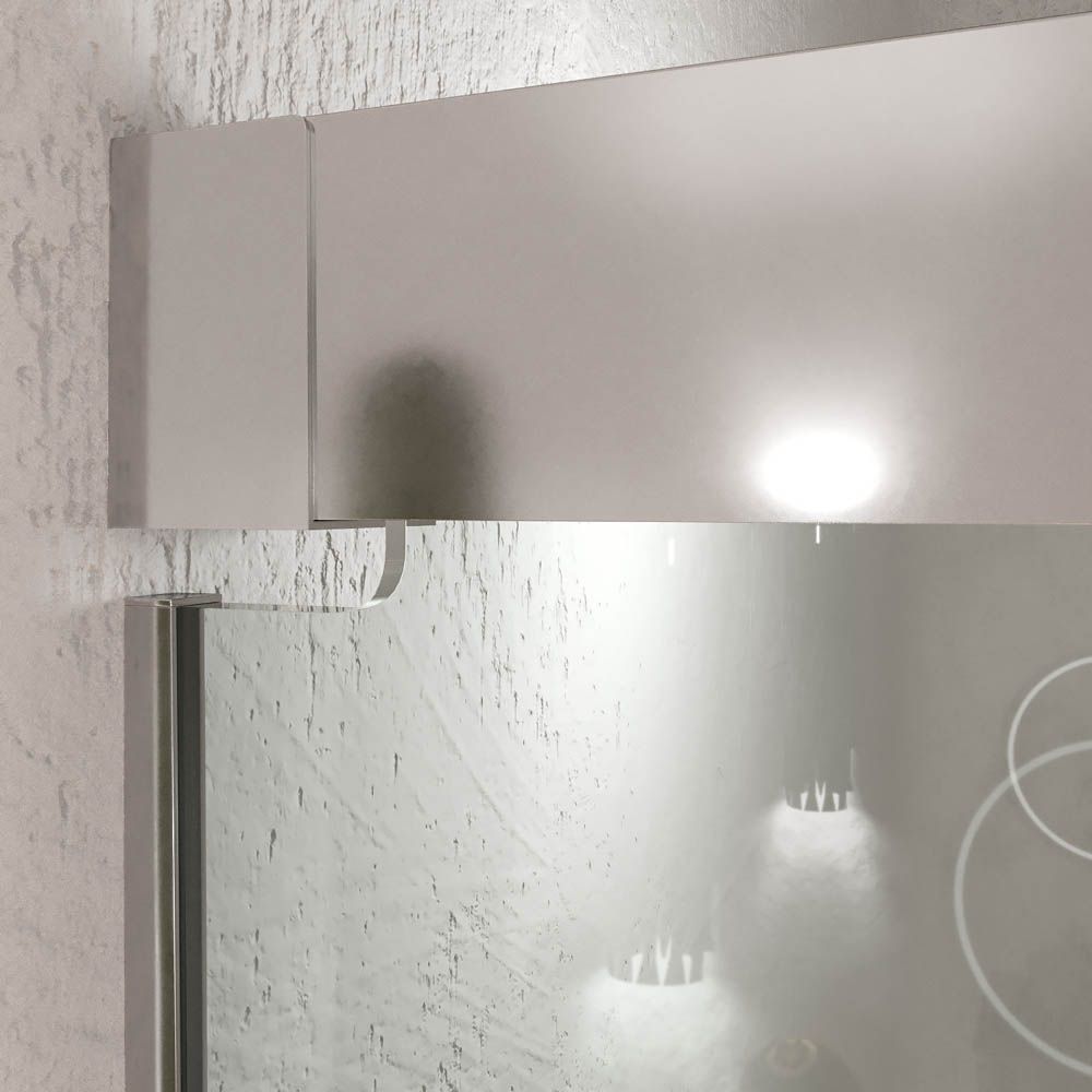 Mampara de ducha TECH STEEL frontal 1 fijo - 1 puerta corredera vidrio 8 mm. ACERO INOXIDABLE - Imagen 5