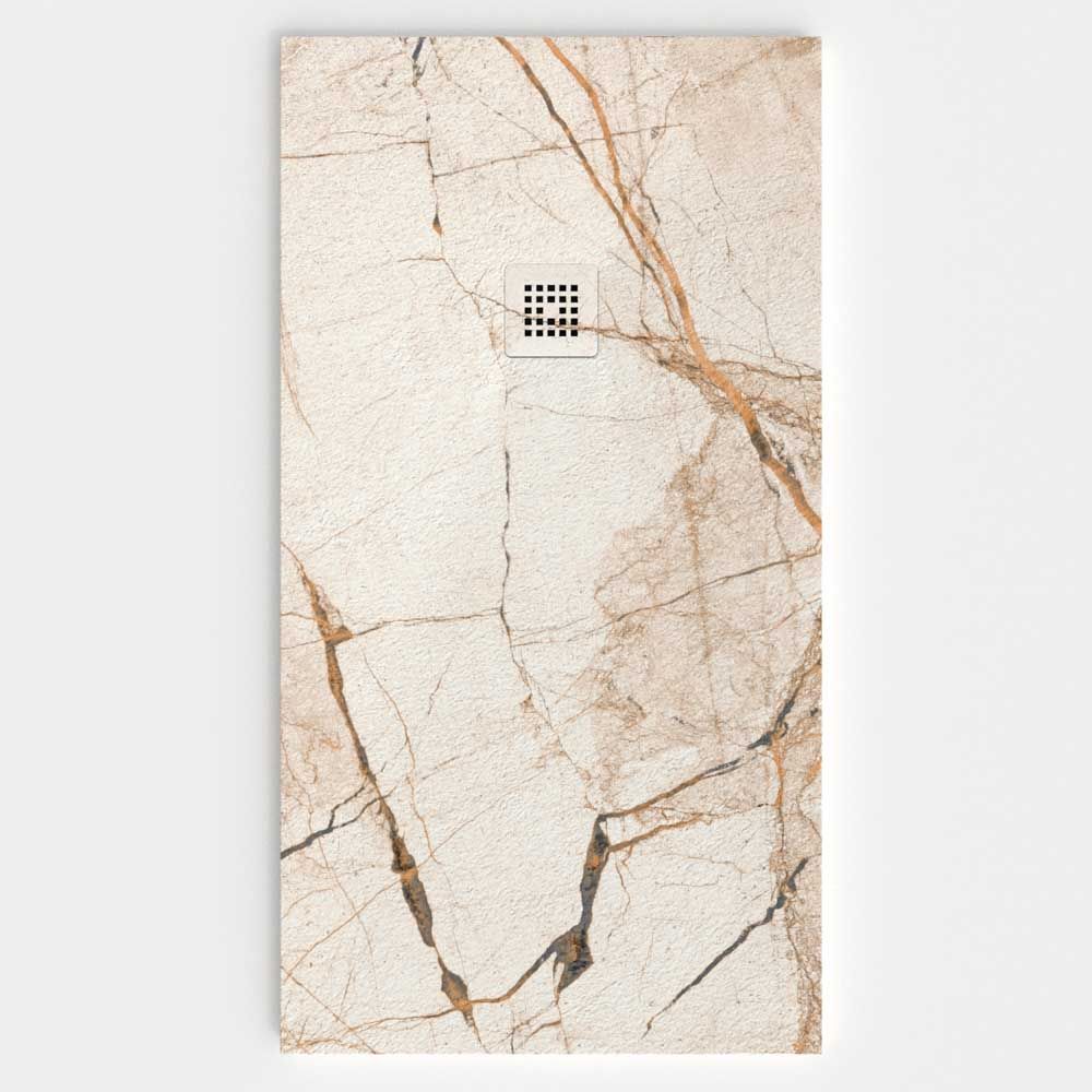 Plato de ducha resina textura pizarra. Efecto en Mármol Broullie - antideslizante STONE 3D moderno