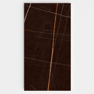 Plato de ducha resina textura pizarra. Efecto en Mármol Brown - antideslizante STONE 3D moderno