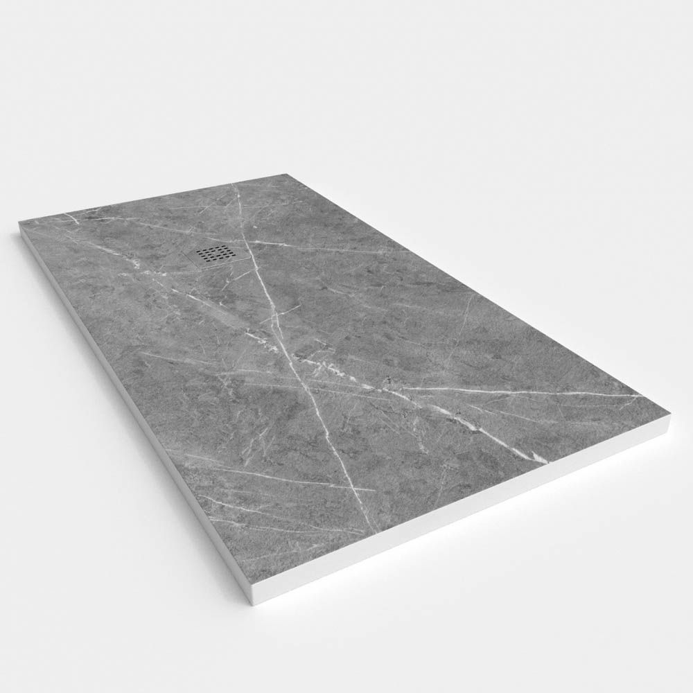 Plato de ducha resina textura pizarra. Efecto en Mármol Calatora - antideslizante STONE 3D moderno - Imagen 2