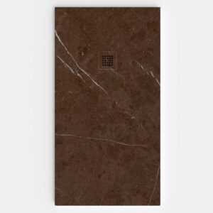 Plato de ducha resina textura pizarra. Efecto en Mármol Dark - antideslizante STONE 3D moderno