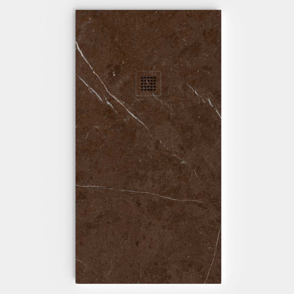 Plato de ducha resina textura pizarra. Efecto en Mármol Dark - antideslizante STONE 3D moderno