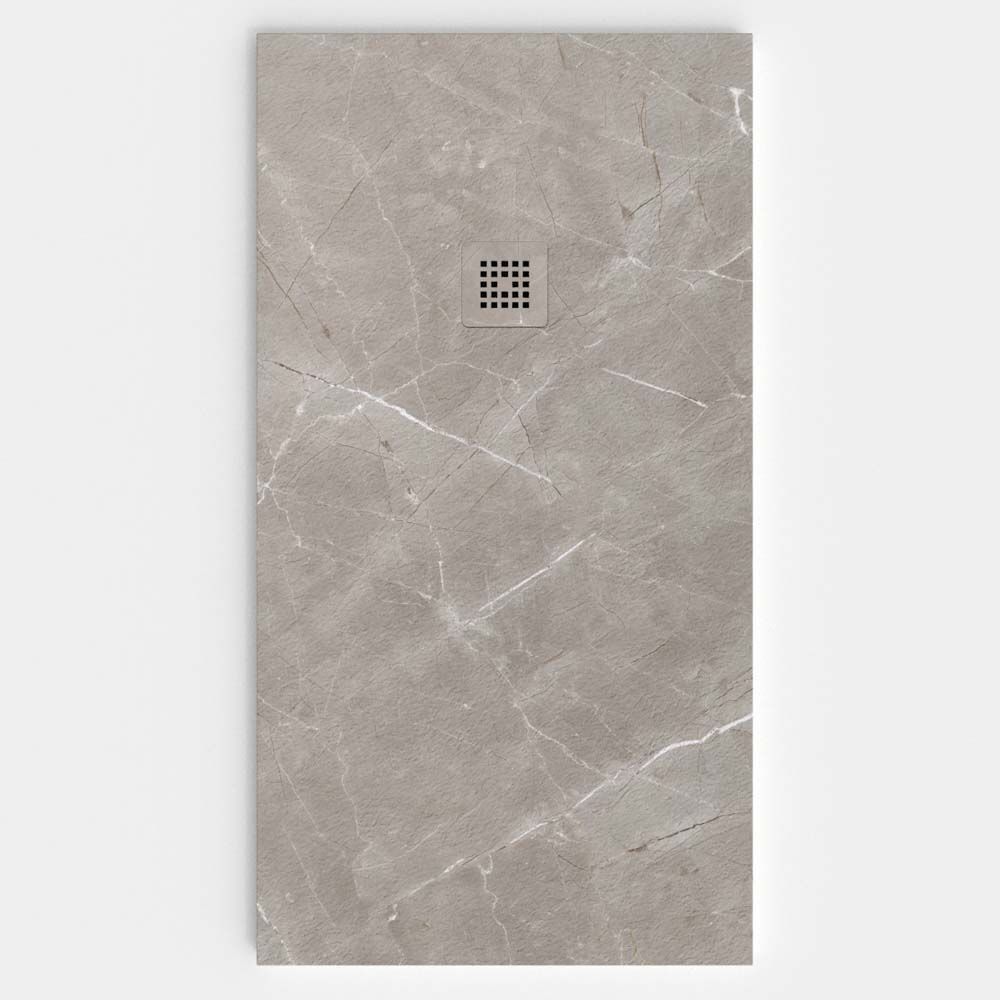 Plato de ducha resina textura pizarra. Efecto en Mármol Grigio - antideslizante STONE 3D moderno
