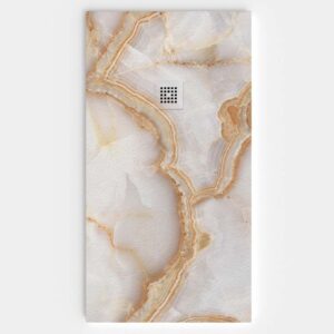 Plato de ducha resina textura pizarra. Efecto en Mármol Lama - antideslizante STONE 3D moderno