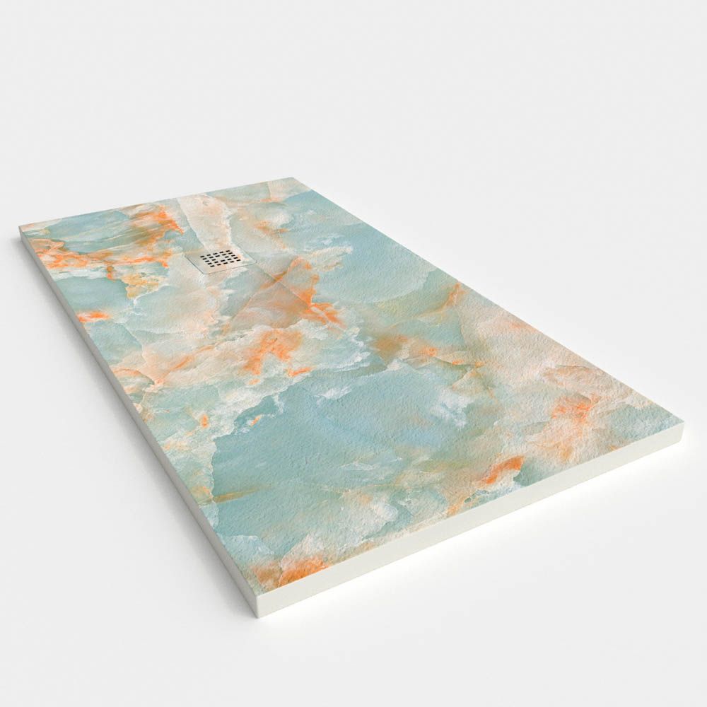 Plato de ducha resina textura pizarra. Efecto en Mármol Luminus - antideslizante STONE 3D moderno - Imagen 2