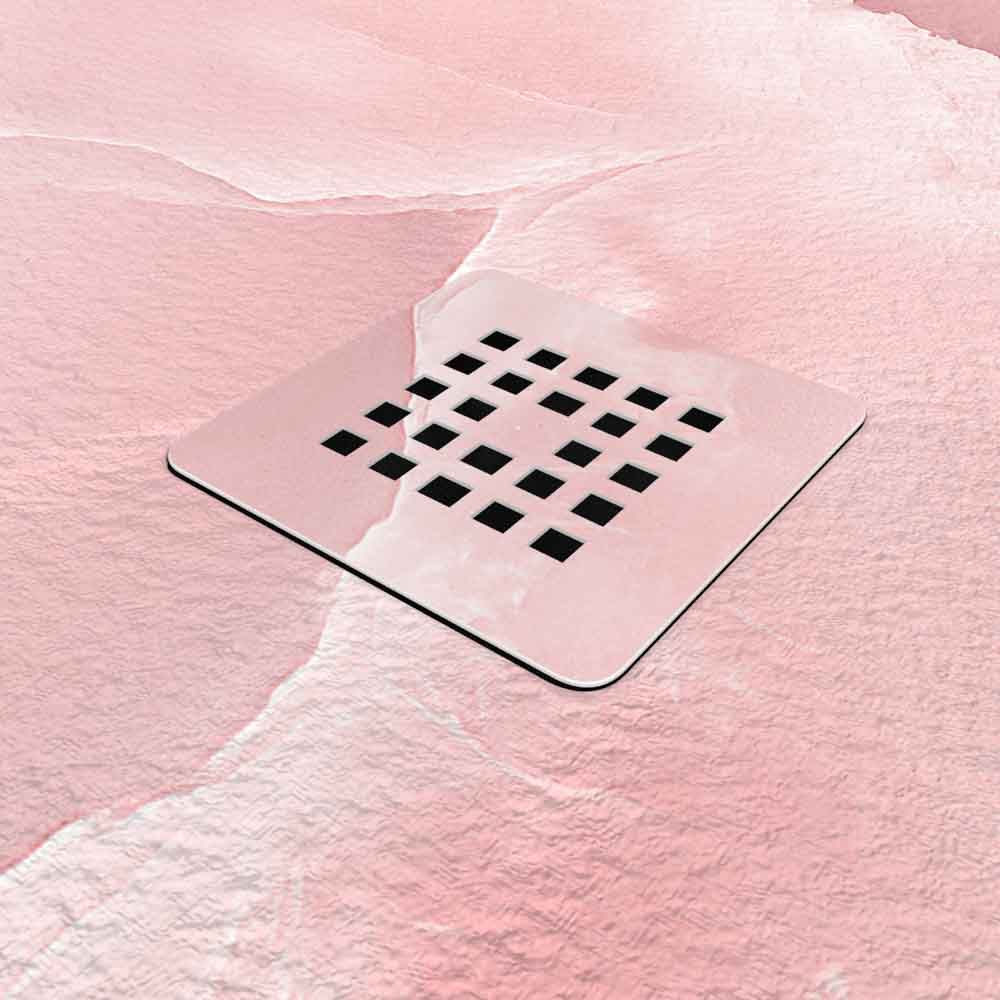 Plato de ducha resina textura pizarra. Efecto en Mármol Rosato - antideslizante STONE 3D moderno - Imagen 3