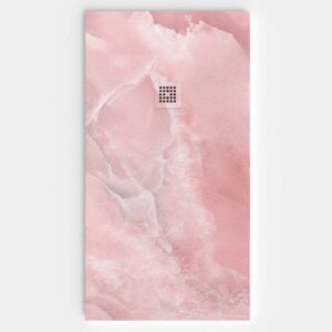 Plato de ducha resina textura pizarra. Efecto en Mármol Rosato - antideslizante STONE 3D moderno