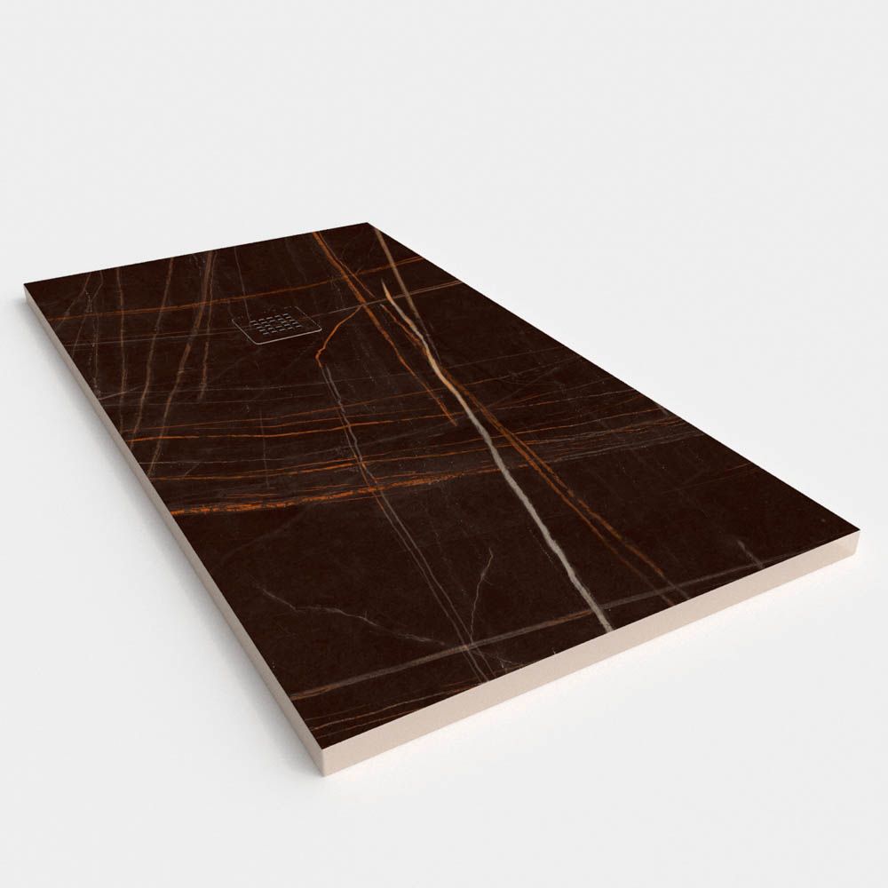 Plato de ducha resina textura pizarra. Efecto en Mármol Shadow - antideslizante STONE 3D moderno - Imagen 2