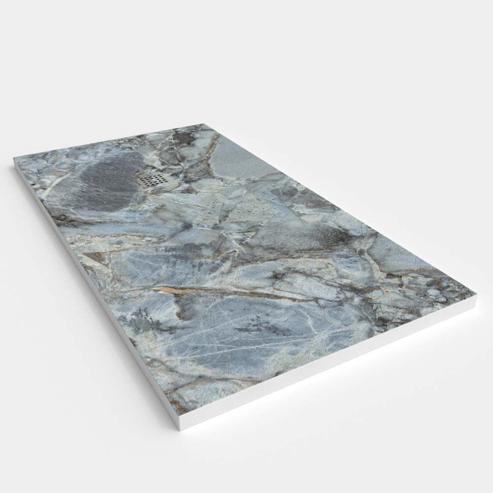 Plato de ducha resina textura pizarra. Efecto en Mármol Triana - antideslizante STONE 3D moderno - Imagen 2