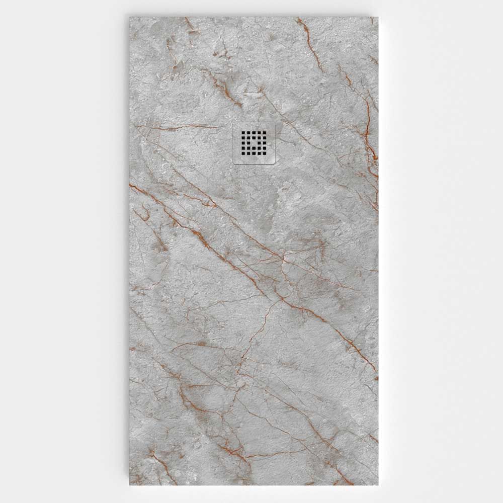 Plato de ducha resina textura pizarra. Efecto en Mármol Zara - antideslizante STONE 3D moderno