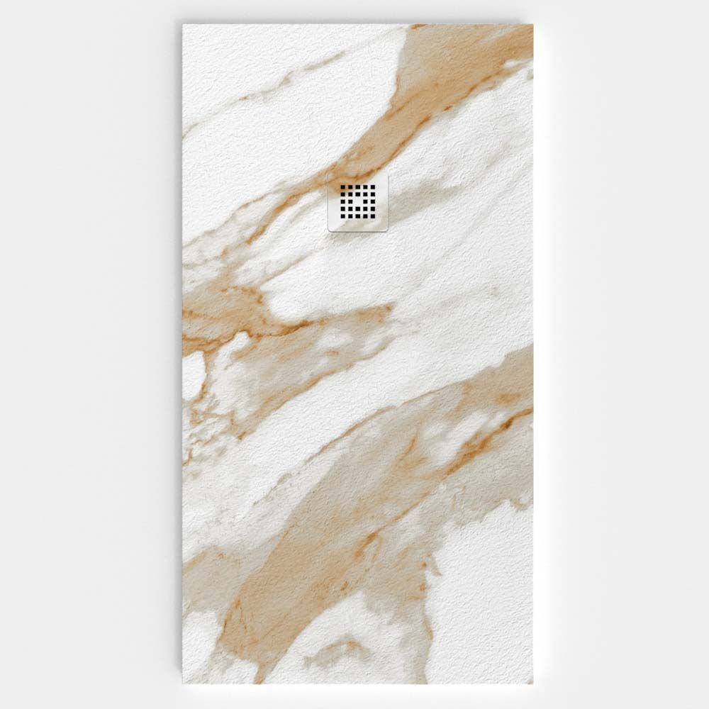 Plato de ducha resina textura pizarra. Efecto en Mármol Zares - antideslizante STONE 3D moderno