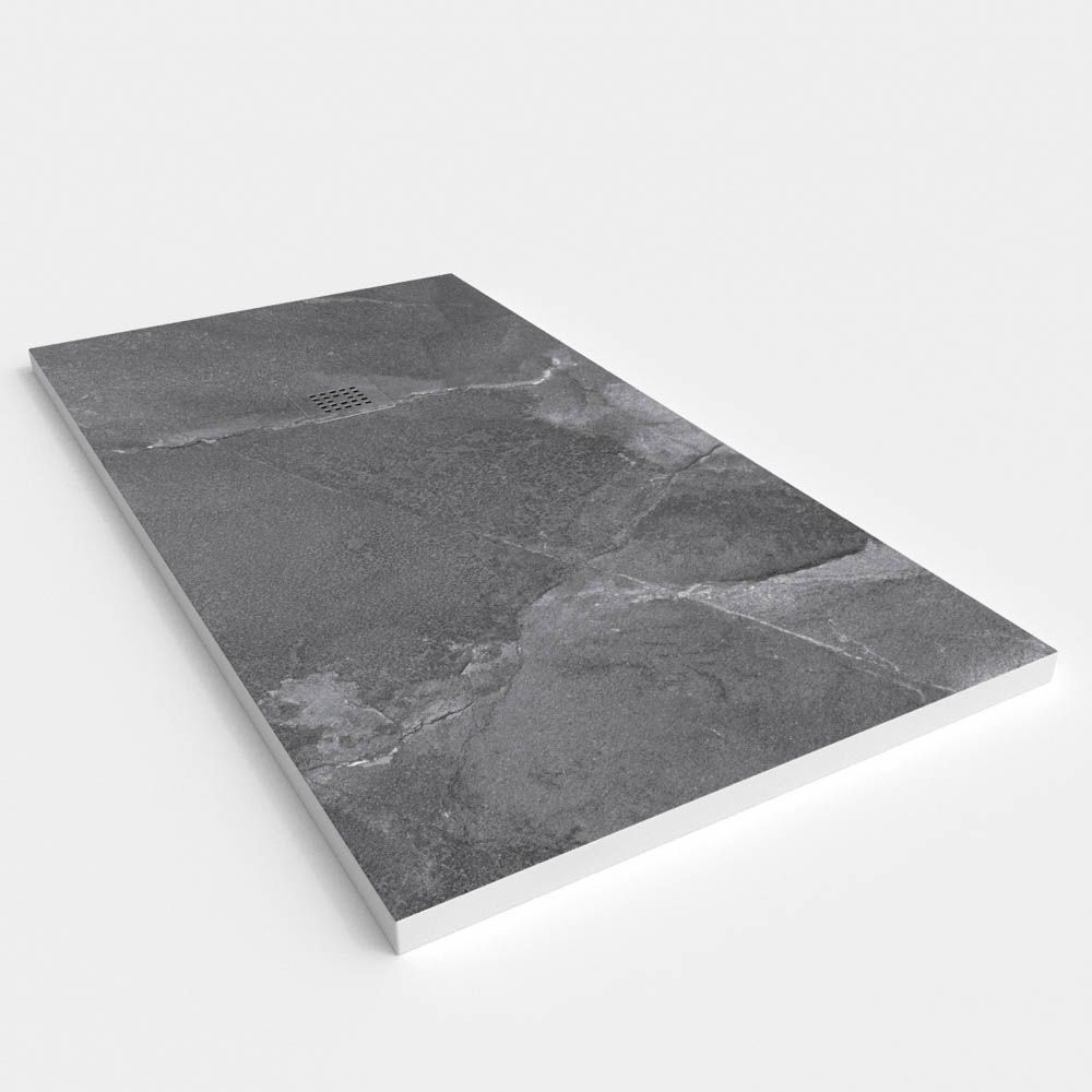 Plato de ducha resina textura pizarra. Efecto en Mármol Zarza - antideslizante STONE 3D moderno - Imagen 2