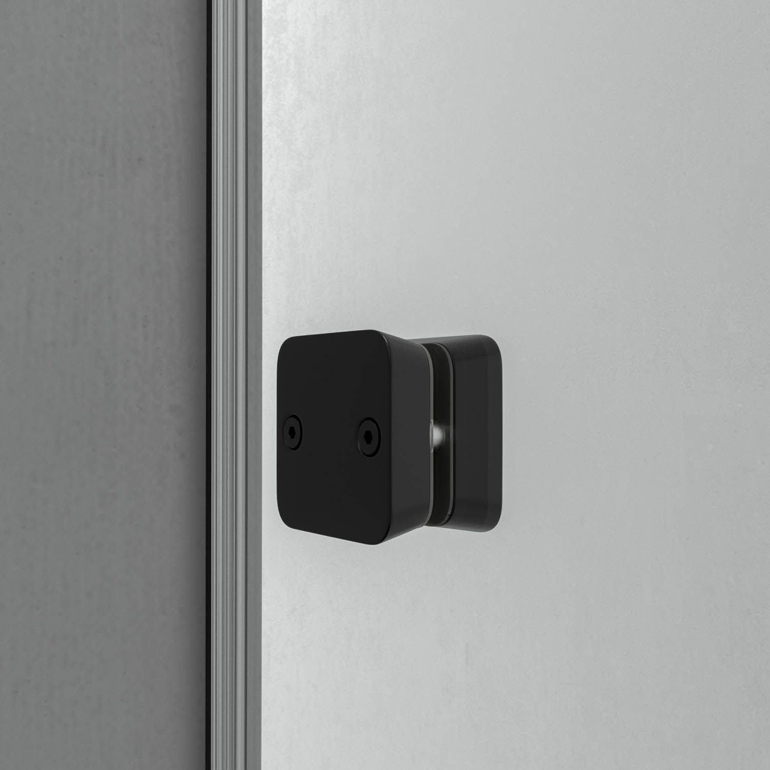 Mampara de ducha frontal LIFE 1 fijo + 1 puerta corredera Serigrafiada vidrio 8 mm con cierre amortiguado. Acabado NEGRO MATE - Imagen 7