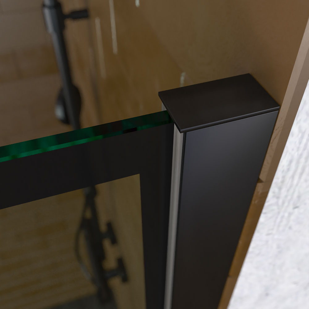 Mampara de ducha ZEN fija decorado industrial- vidrio 8MM - Tratamiento anti-cal incluido - Incluye brazo de seguridad. TALOS - Imagen 4