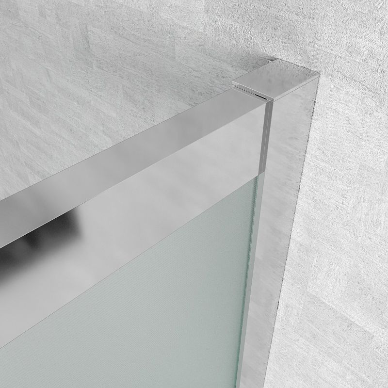 Mampara de ducha frontal GLISS 2 fijos -2 puertas correderas vidrio OPACO. Con tratamiento anti-cal. Acabado CROMO BRILLO - Imagen 3