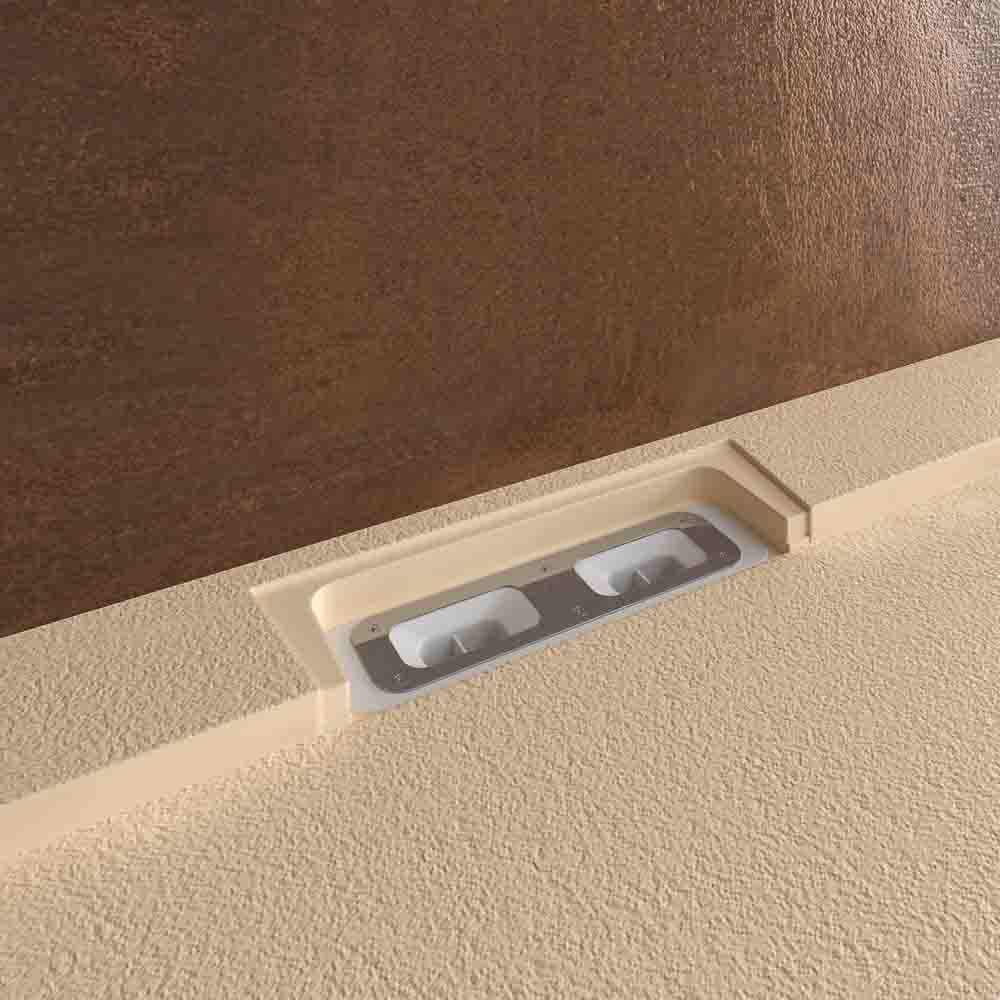 Plato ducha resina STYLE - color crema intenso RAL-1015 y otros - textura pizarra - antibacteriano y antideslizante. Rejilla oculta - Imagen 6