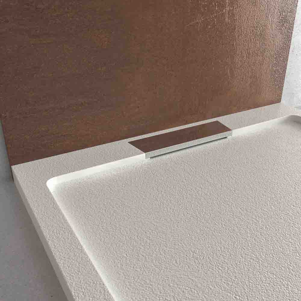 Plato ducha resina STYLE - color blanco RAL-9003 y otros - textura pizarra - antibacteriano y antideslizante. Rejilla oculta - Imagen 5