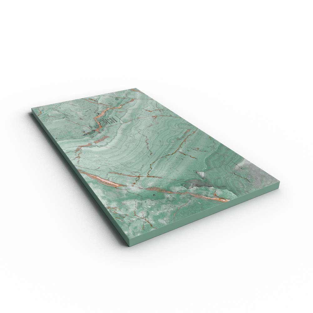 Plato de ducha resina textura pizarra. Efecto en Mármol Forest cobre y otros acabados - antideslizante STONE 3D moderno - Imagen 2