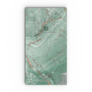 Plato de ducha resina textura pizarra. Efecto en Mármol Forest cobre y otros acabados - antideslizante STONE 3D moderno