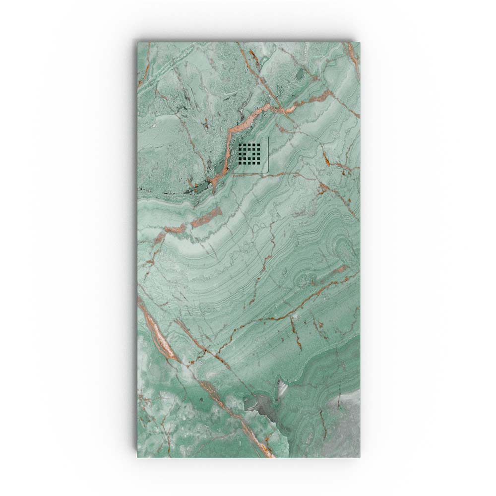 Plato de ducha resina textura pizarra. Efecto en Mármol Forest cobre y otros acabados - antideslizante STONE 3D moderno