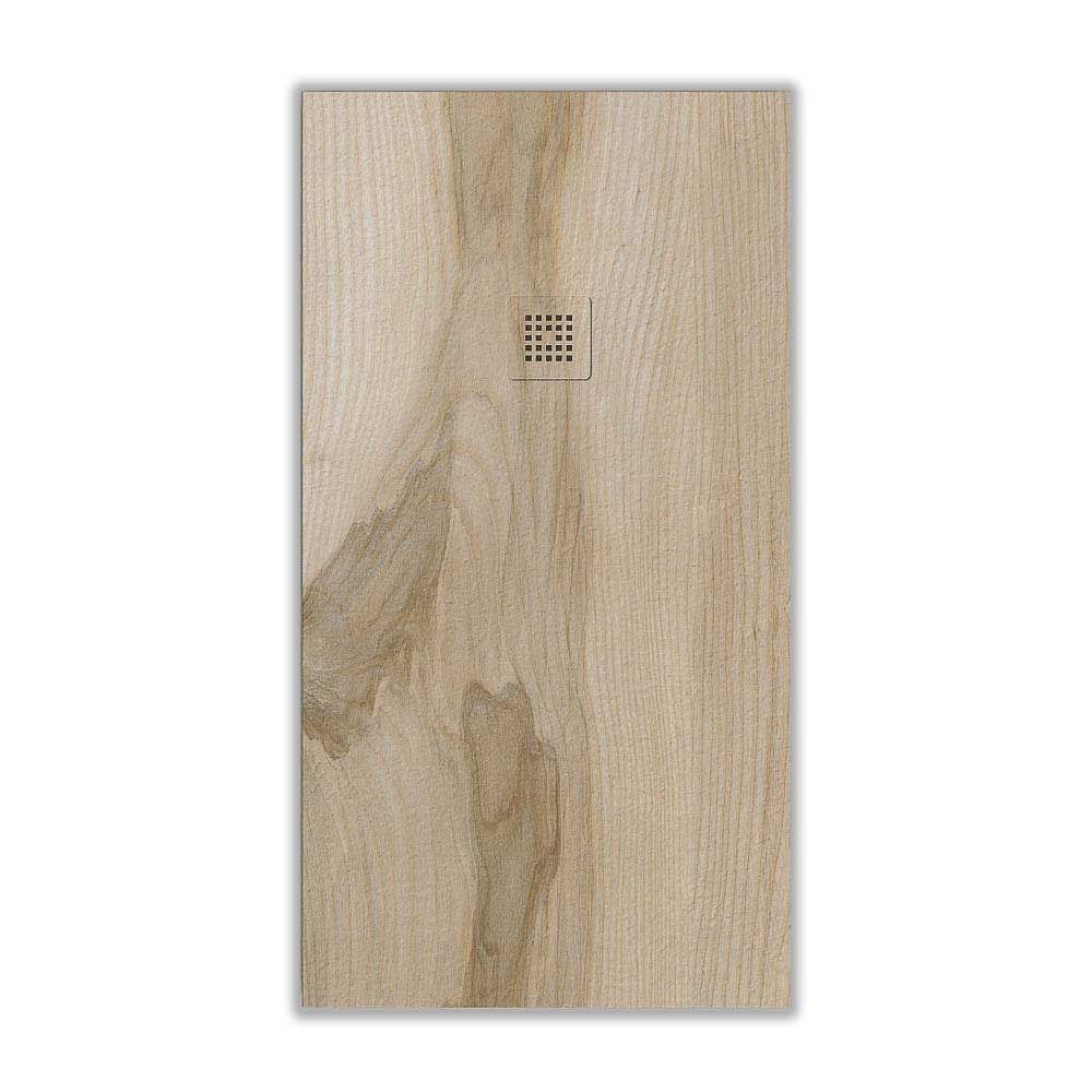 Plato de ducha resina textura pizarra acabado efecto Madera Fresno Natural - antideslizante STONE 3D moderno
