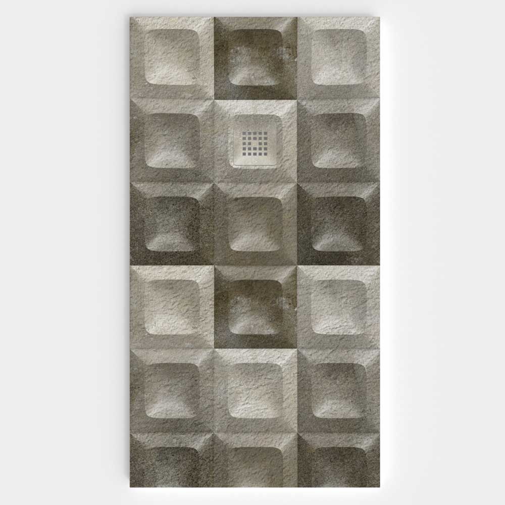 Plato de ducha resina textura pizarra. Efecto en Hidráulico Cloda - antideslizante STONE 3D moderno