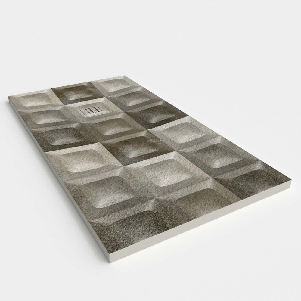 Plato de ducha resina textura pizarra. Efecto en Hidráulico Cloda - antideslizante STONE 3D moderno - Imagen 2