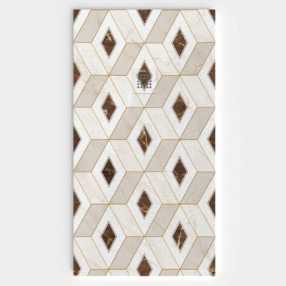 Plato de ducha resina textura pizarra. Efecto en Hidráulico Supreme - antideslizante STONE 3D moderno