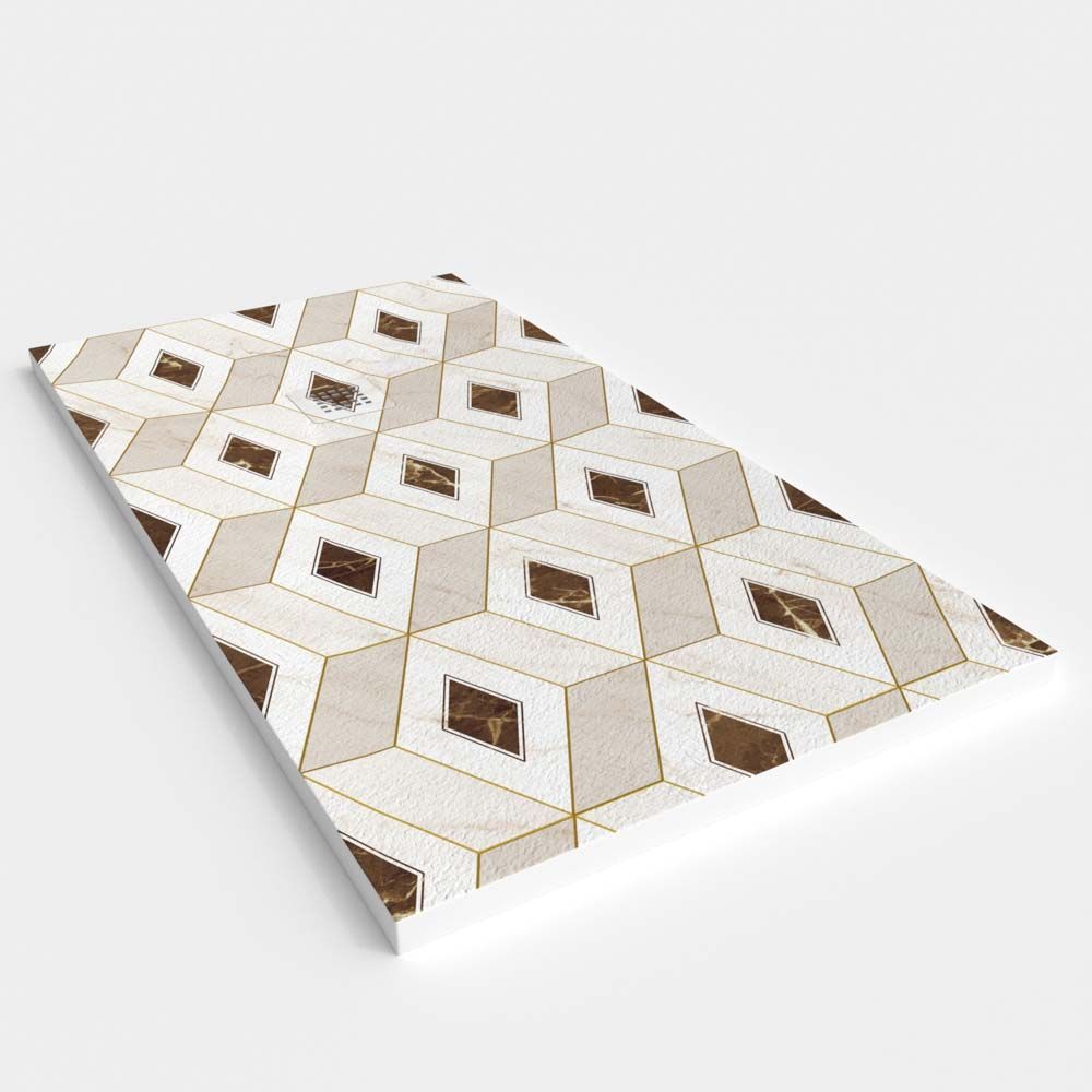 Plato de ducha resina textura pizarra. Efecto en Hidráulico Supreme - antideslizante STONE 3D moderno - Imagen 2