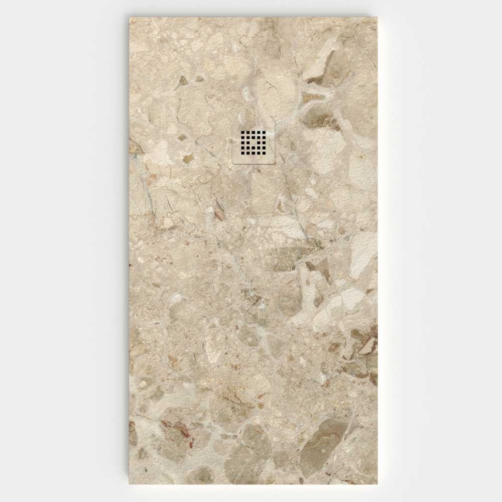Plato de ducha resina textura pizarra. Efecto en Mármol Celle - antideslizante STONE 3D moderno
