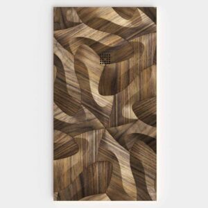 Plato de ducha resina textura pizarra acabado efecto Madera Radiata - antideslizante STONE 3D moderno