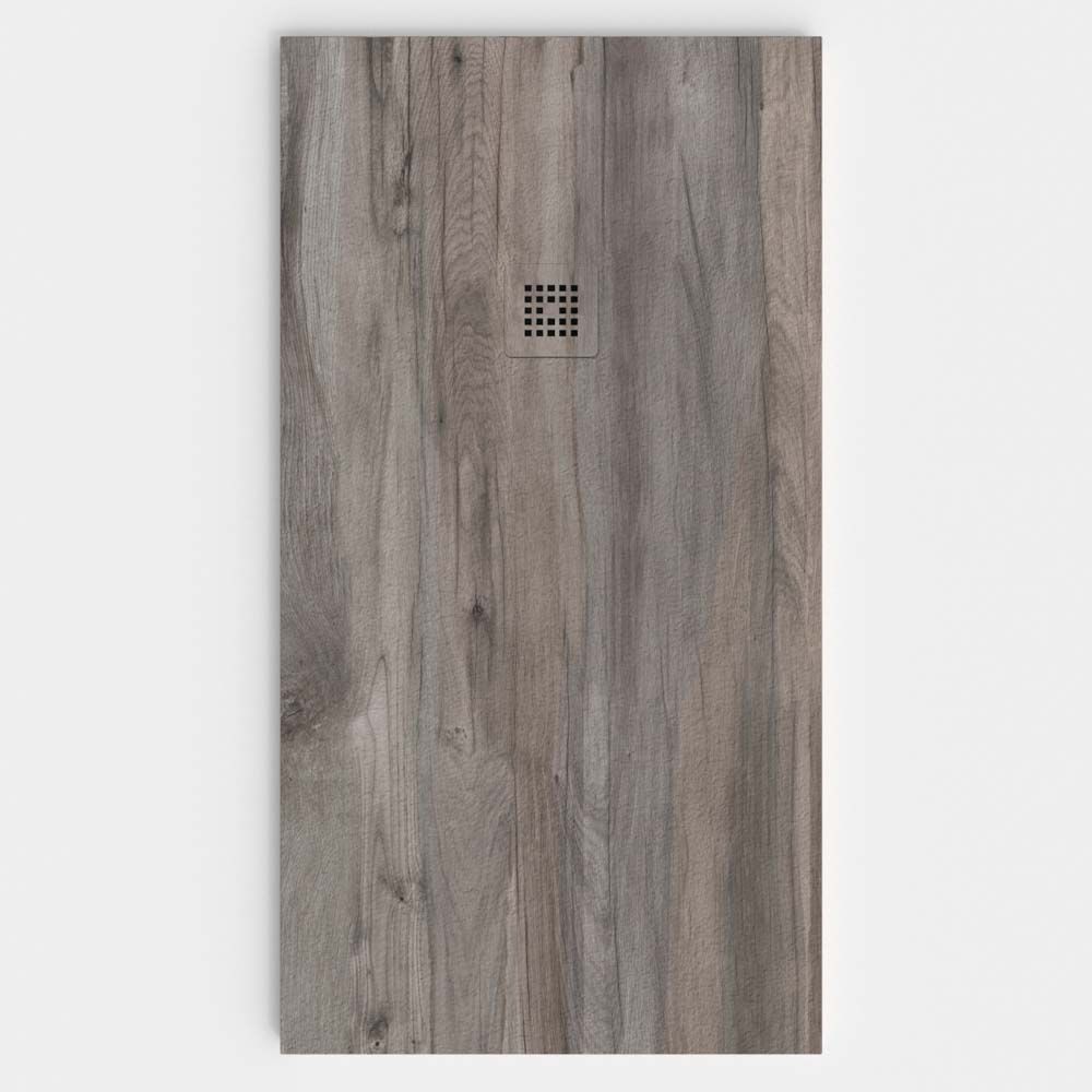 Plato de ducha resina textura pizarra acabado efecto Madera Roble Ceniza - antideslizante STONE 3D moderno