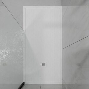 Plato ducha resina enmarcado ABSOLUTE Blanco - textura pizarra - antibacteriano y antideslizante. Colores a elegir.