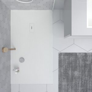 Plato ducha de resina AGAPE Blanco y otros colores exclusivos - con textura pizarra - antibacteriano y antideslizante