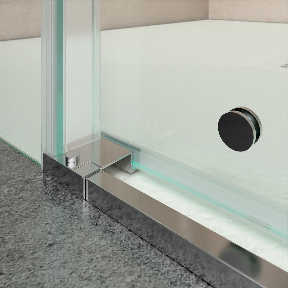 Mampara de ducha AXER cuadrada 2 fijos - 2 puertas correderas vidrio 6 mm. ACERO INOXIDABLE - Imagen 4