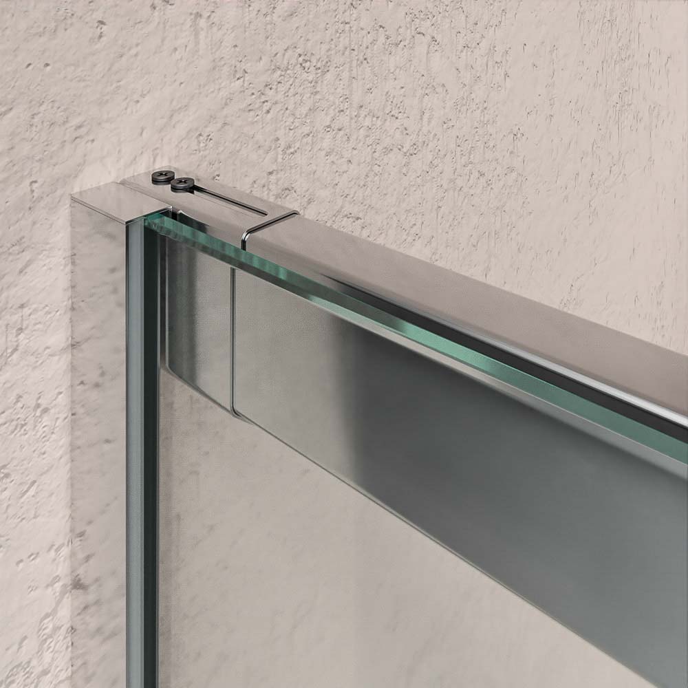 Mampara de ducha AXER cuadrada 2 fijos - 2 puertas correderas vidrio 6 mm. ACERO INOXIDABLE - Imagen 5