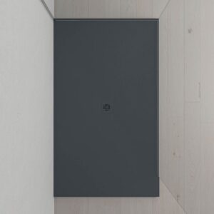 Plato ducha resina Extragrande XXL con textura pizarra y antideslizante GRIS ANTRACITA Ral  7016