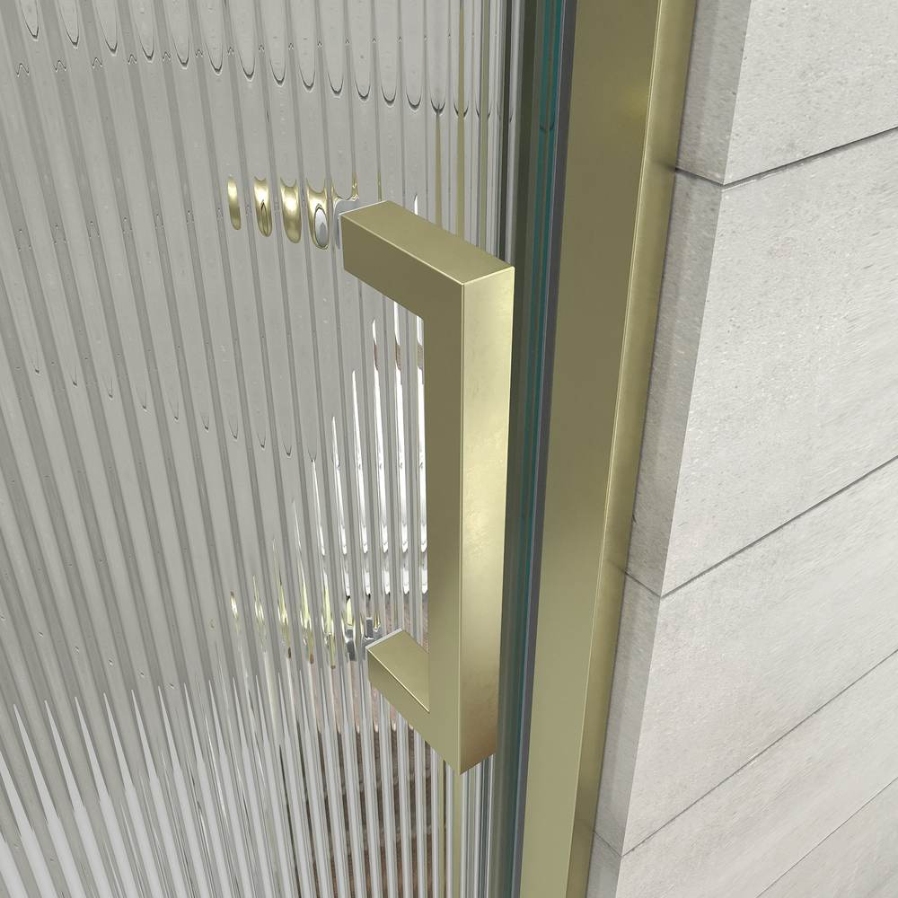 Mampara de ducha NOVUM frontal 1 fijo - 1 puerta corredera vidrio acanalado 6 mm. ORO MATE - Imagen 6