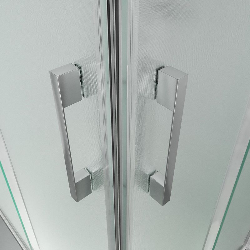 Mampara de ducha frontal GLISS 2 fijos -2 puertas correderas vidrio OPACO. Con tratamiento anti-cal. Acabado CROMO BRILLO - Imagen 2