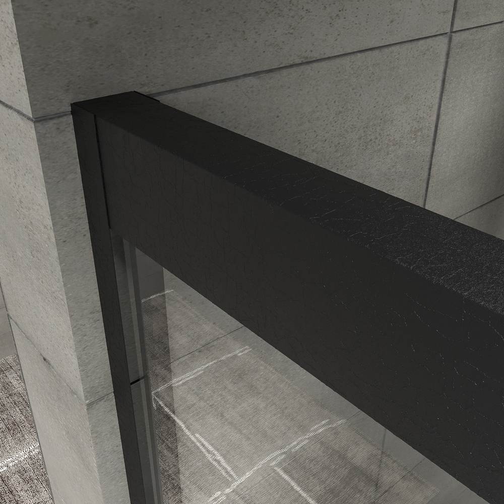 Mampara de ducha NOVUM frontal 1 fijo - 1 puerta corredera vidrio transparente 6 mm. CUERO NEGRO - Imagen 2