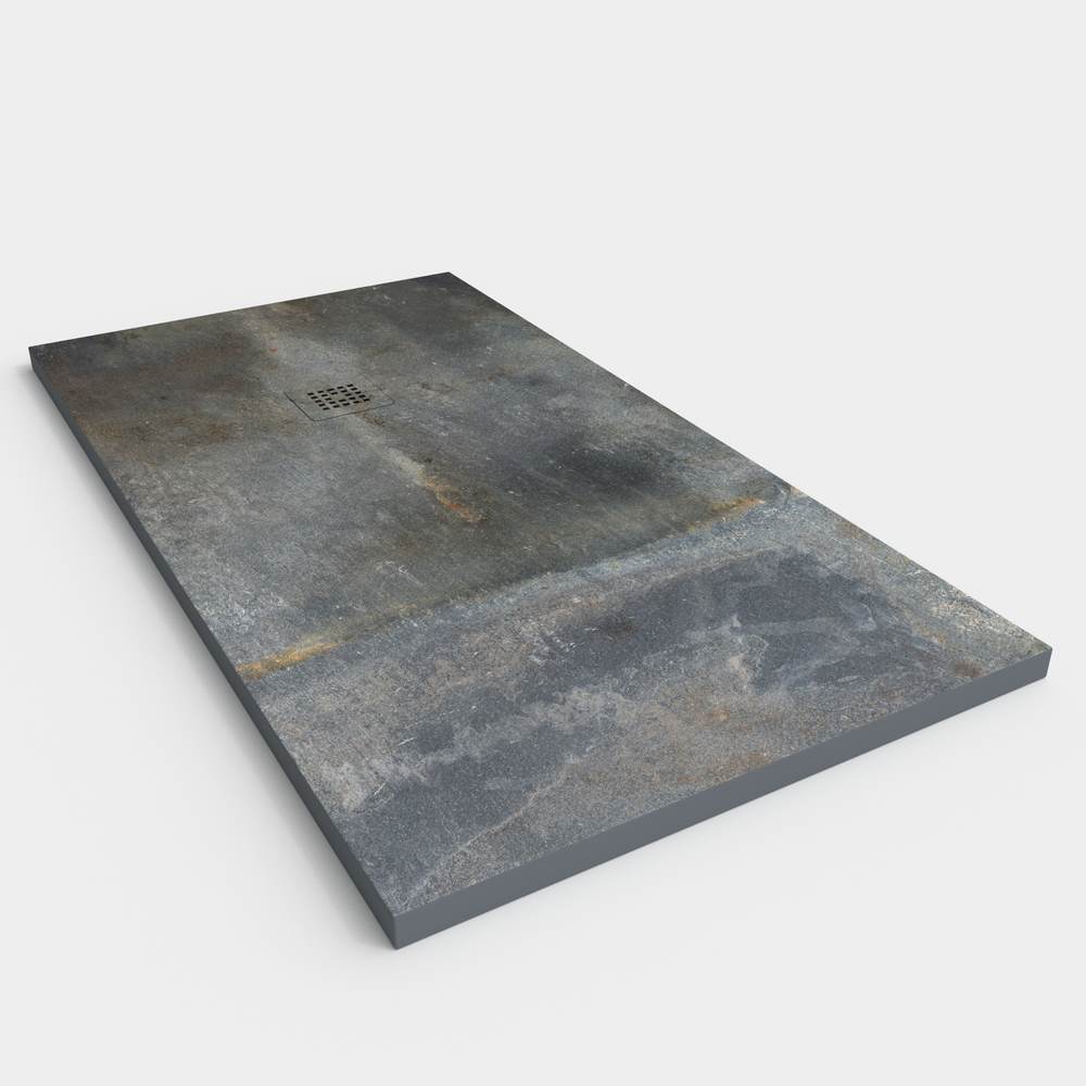 Plato de ducha resina textura pizarra Efecto Cemento Raw - antideslizante STONE 3D moderno - Imagen 3