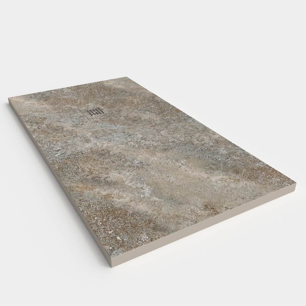 Plato de ducha resina textura pizarra Efecto Cemento Soft antideslizante STONE 3D moderno - Imagen 3