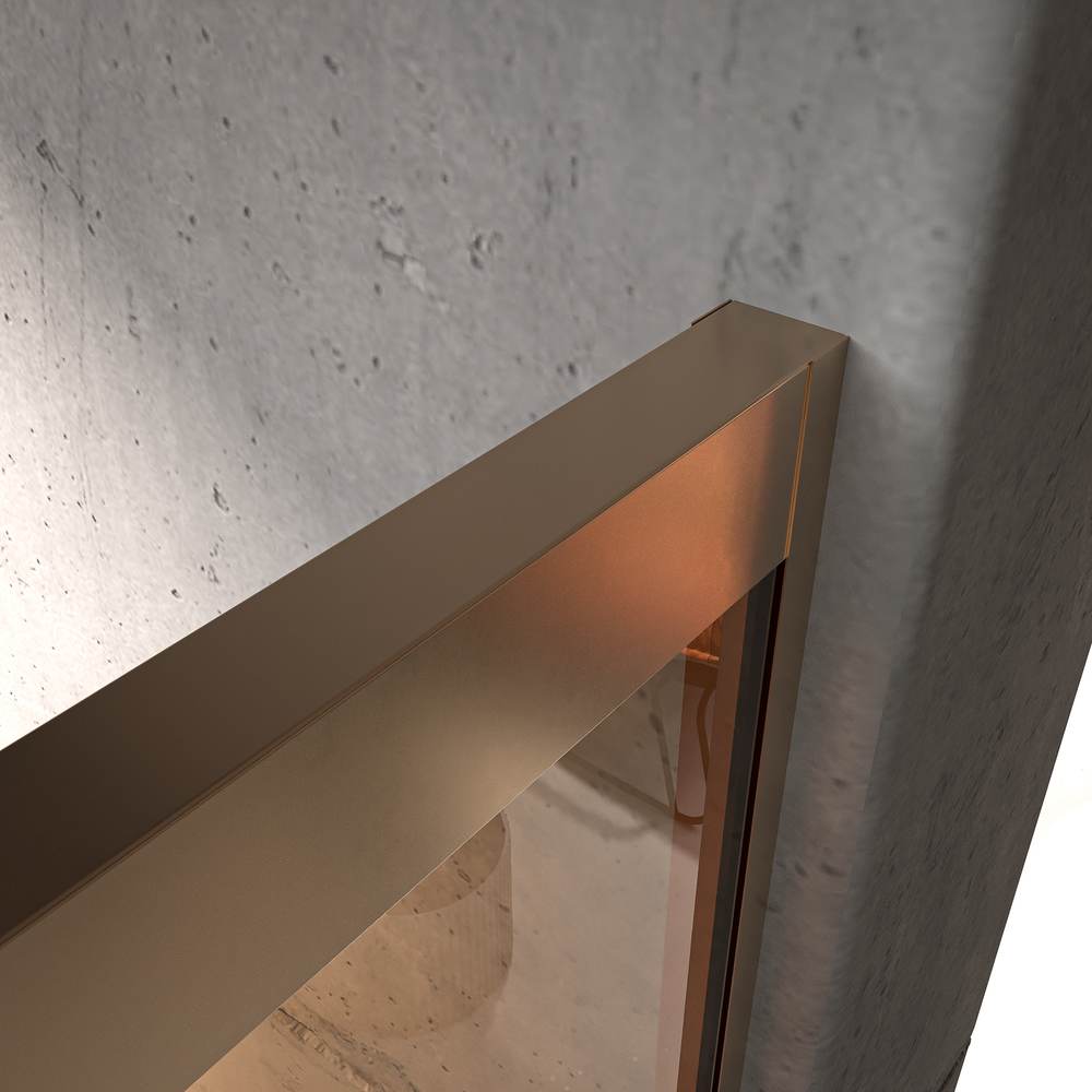 Mampara de ducha NOVUM rectangular 2 fijos - 2 puertas correderas vidrio 6 mm. Parsol bronce ACERO INOXIDABLE Cobre mate - Imagen 2