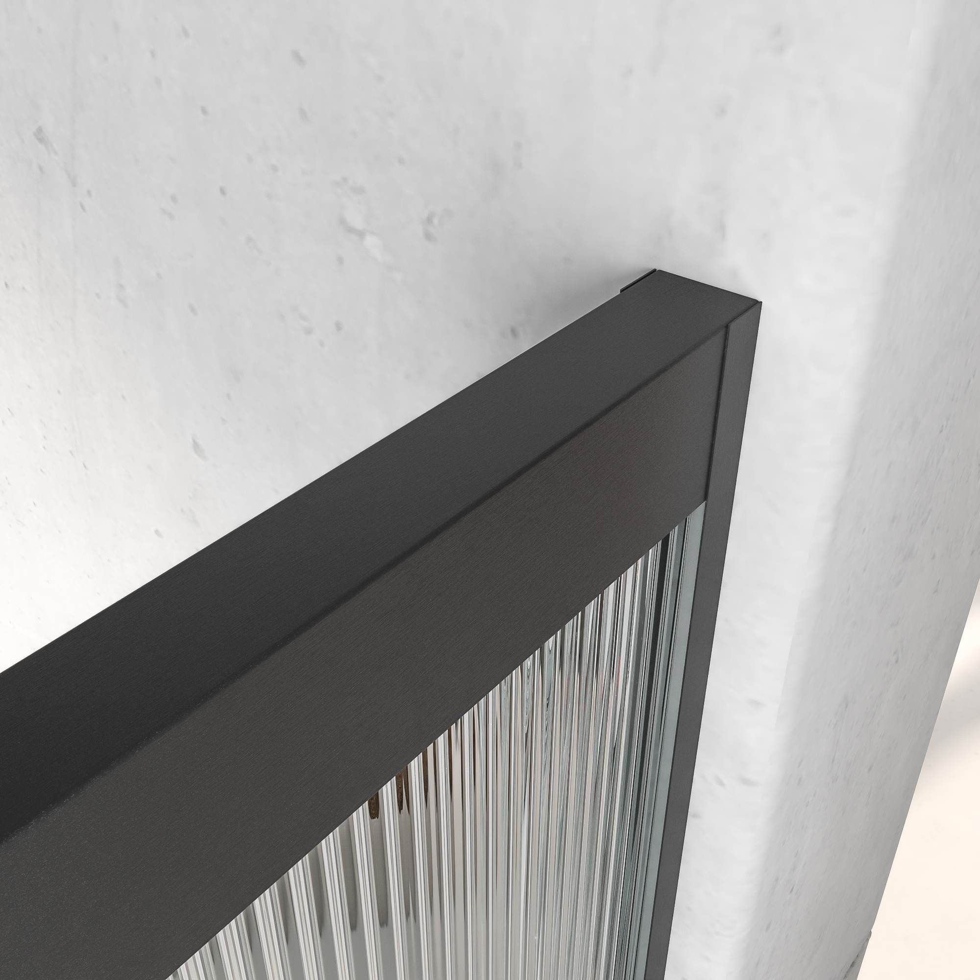 Mampara de ducha NOVUM rectangular 2 fijos - 2 puertas correderas vidrio 6 mm. Acanalado ACERO INOXIDABLE Gun metal - Imagen 6