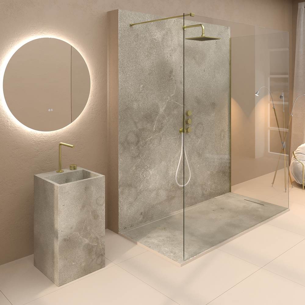 Panel de revestimiento para pared de baño MSCOMPACT efecto cemento ALMADA - Imagen 2