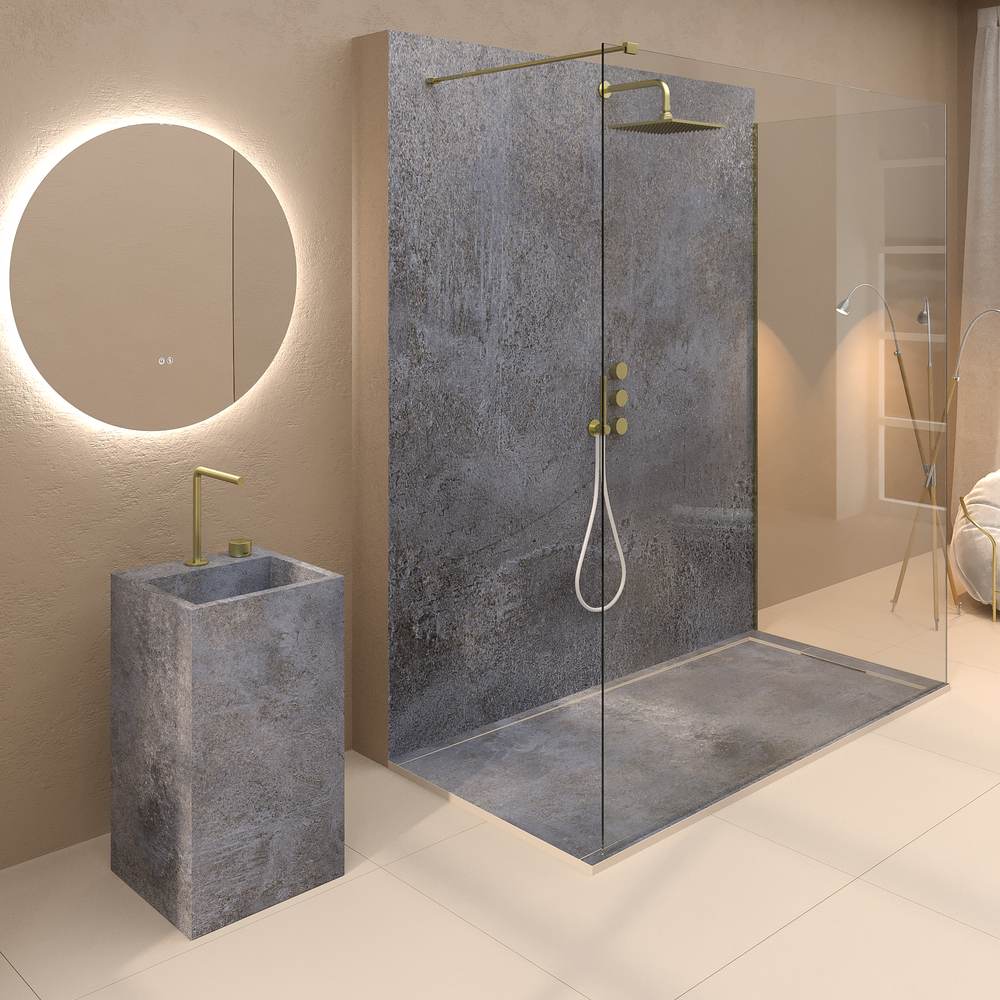 Panel de revestimiento para pared de baño MSCOMPACT efecto cemento LINOS - Imagen 2