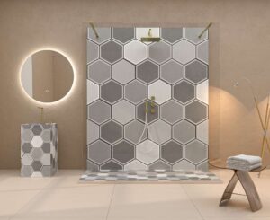Panel de revestimiento para pared de baño MSCOMPACT efecto tendencia AGATHA