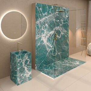 Panel de revestimiento para pared de baño MSCOMPACT efecto mármol ALEXANDRA