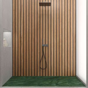 Panel de revestimiento para pared de baño MSCOMPACT efecto madera ANETO